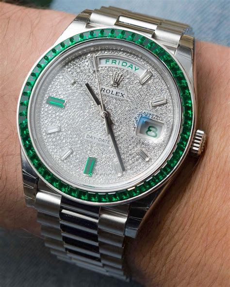 rolex daydate green emerald|rolex day date watch price.